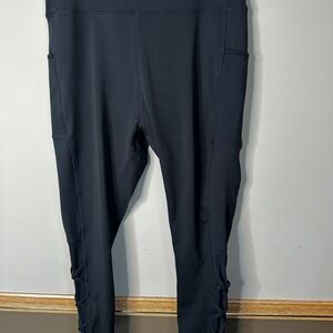 POP Fit Black Leggings with Zigzag Stitching